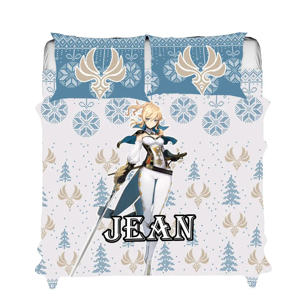 Jean Xmas Bedding Set Bed Room Home Decor For Anime Fans