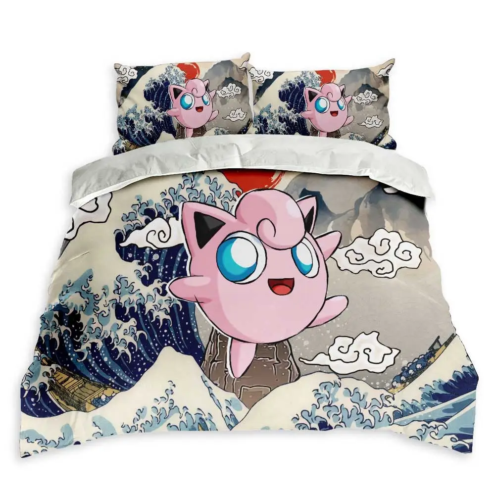 Jigglypuff Bedding Set Kanagawa Great Wave Custom