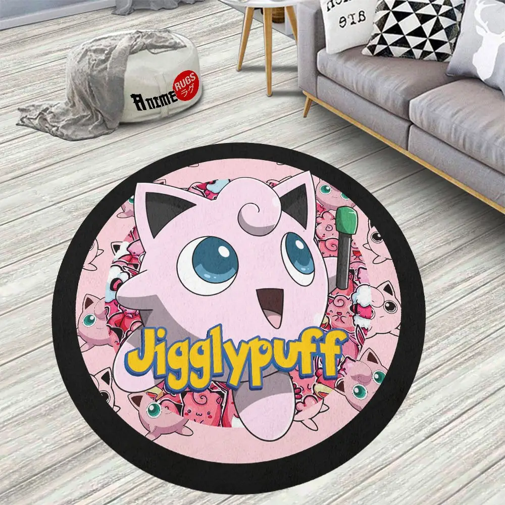 Jigglypuff Skid-Proof Round Rug