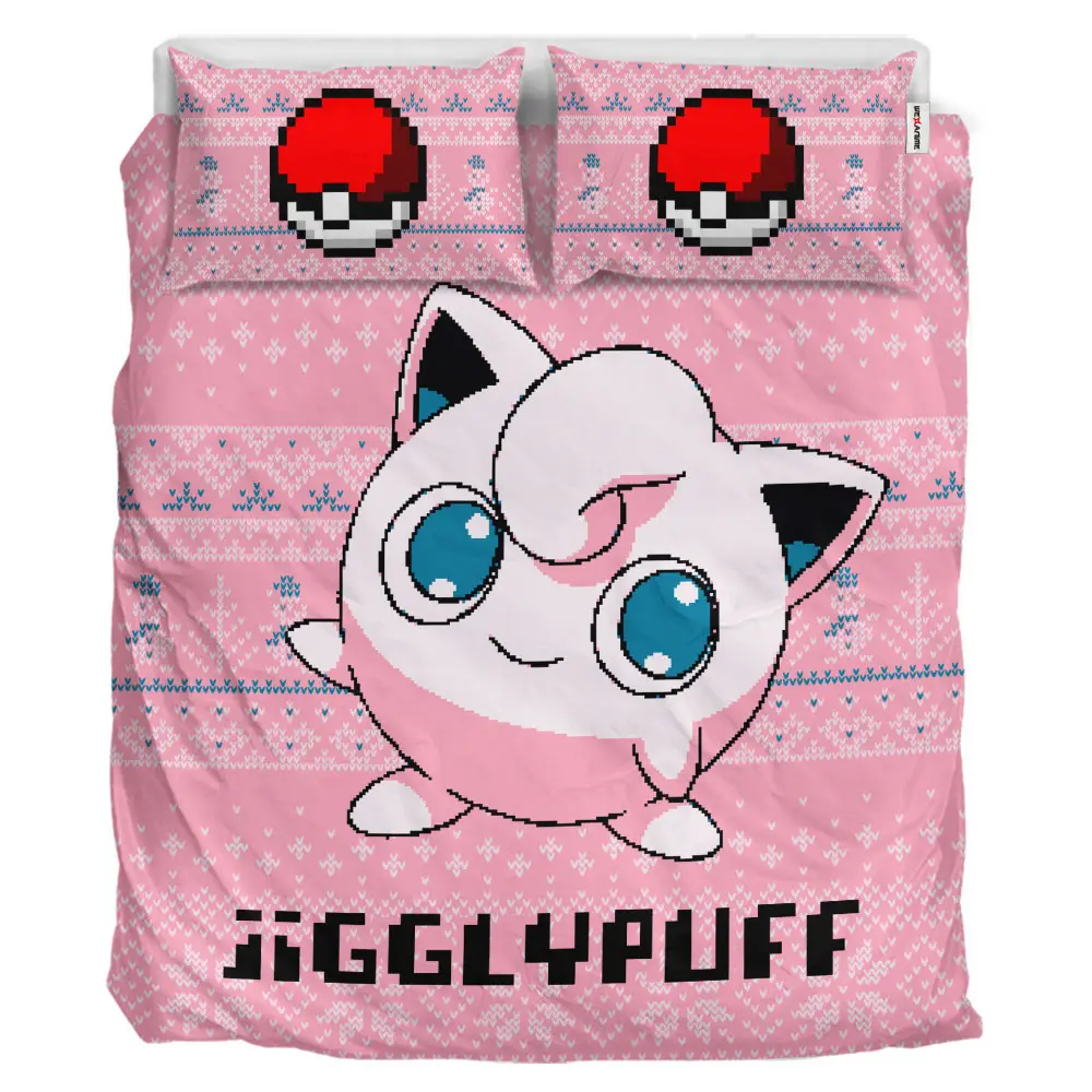 Jigglypuff Xmas Polyester Duvet Cover Set