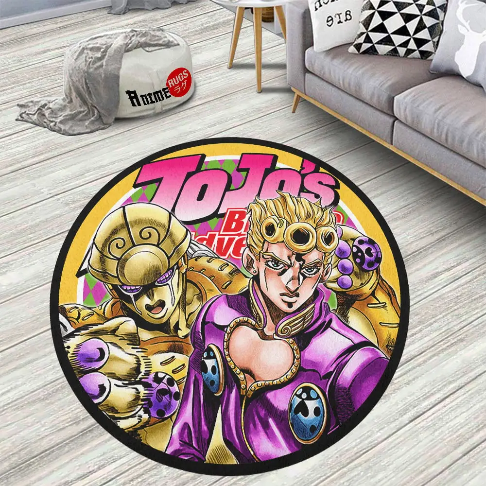 Jojo's Bizarre Adventure Giorno Giovanna Skid-Proof Round Rug