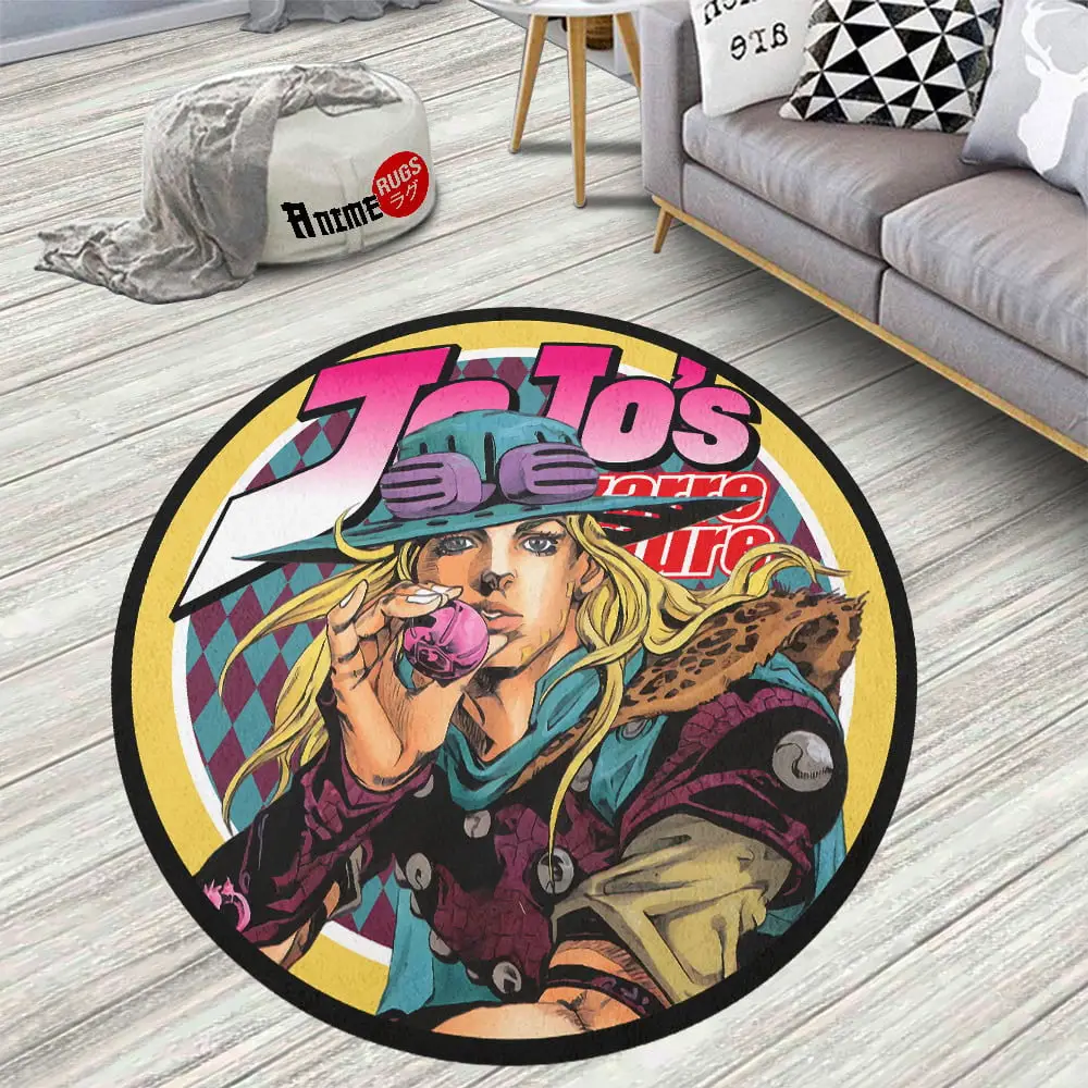 Jojo's Bizarre Adventure Gyro Zeppeli Skid-Proof Round Rug