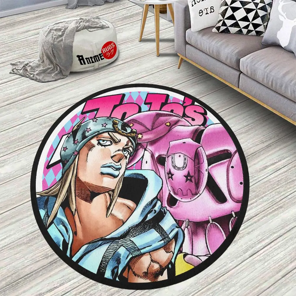 Jojo's Bizarre Adventure Johnny Joestar Skid-Proof Round Rug