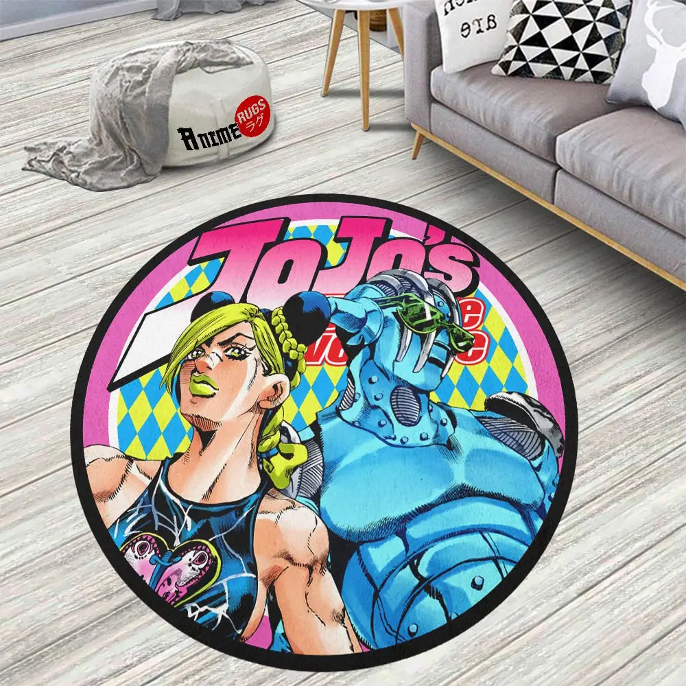 Jojo's Bizarre Adventure Jolyne Kujo Skid-Proof Round Rug