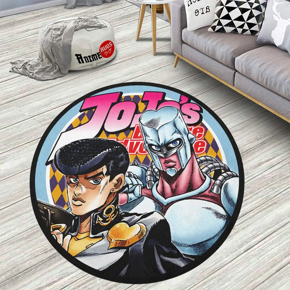 Jojo's Bizarre Adventure Josuke Higashikata Skid-Proof Round Rug