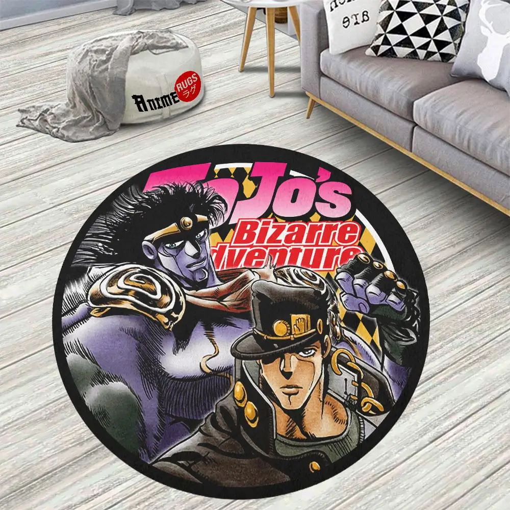 Jojo's Bizarre Adventure Jotaro Kujo Skid-Proof Round Rug