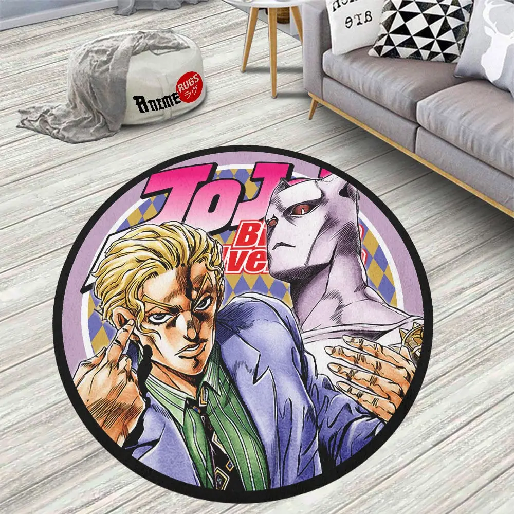 Jojo's Bizarre Adventure Kira Killer Queen Skid-Proof Round Rug