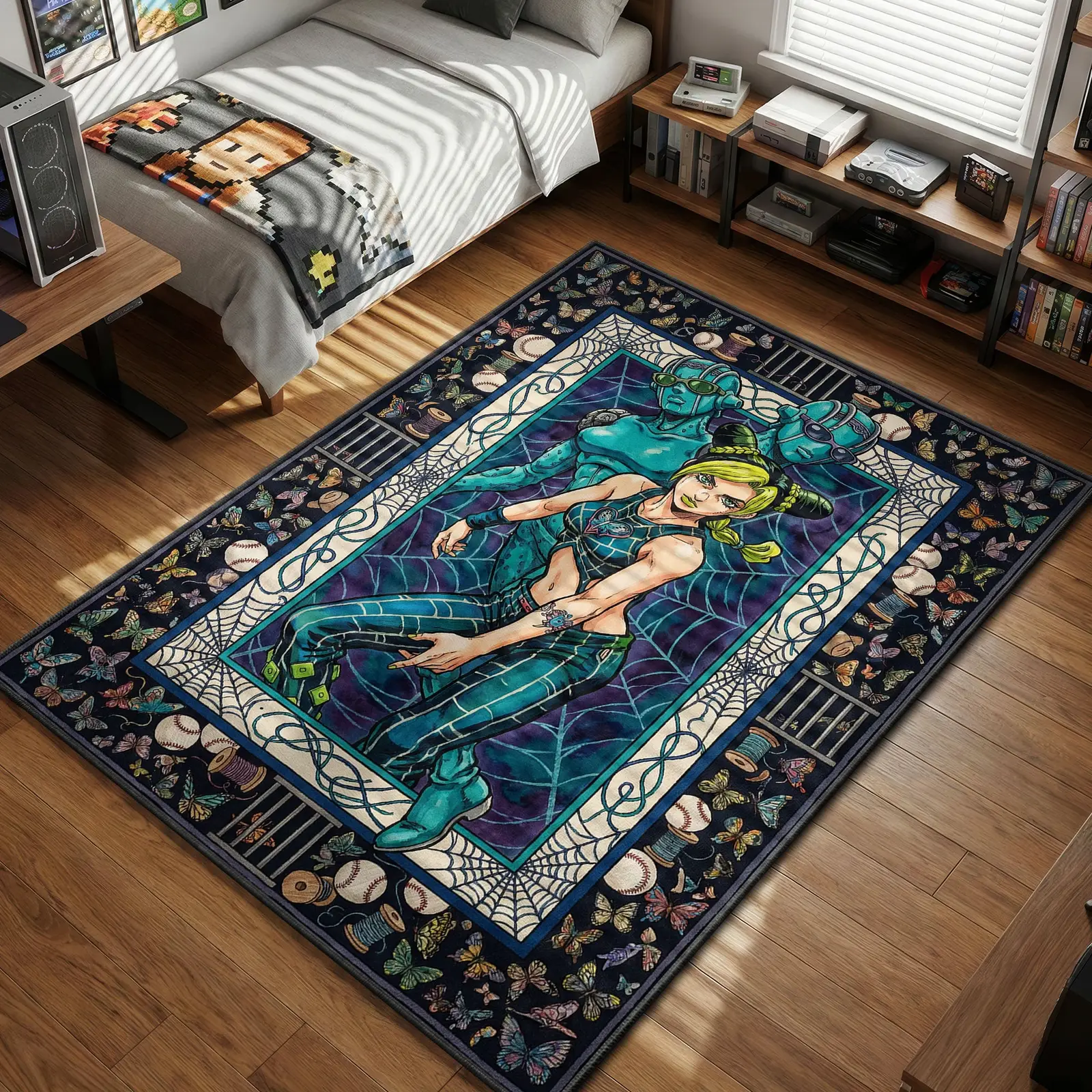 Jolyne Cujoh Stone Free Web Rug - JoJo's Chair Mat