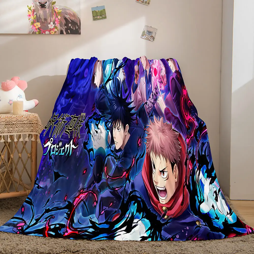 Jujutsu Kaisen Flannel Blanket Throw Cosplay Quilt Wrap Blanket