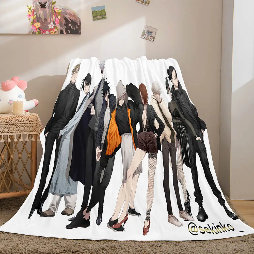 Jujutsu Kaisen Flannel Blanket Throw Cosplay Wrap Nap Quilt