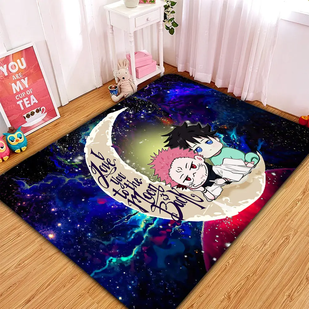 Jujutsu Kaisen Gojo Sukuna Love You To The Moon Galaxy Rectangular Area Rug