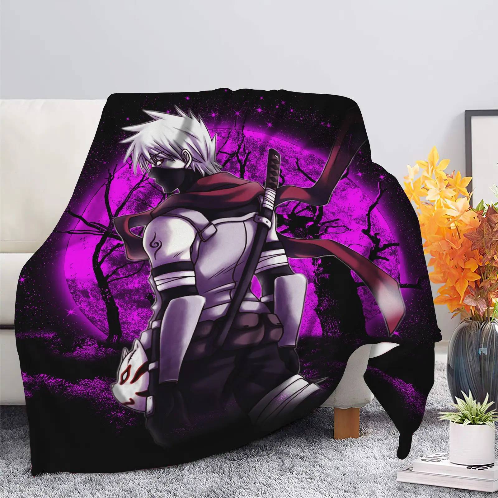 Kakashi Anbu Naruto Moonlight Blanket