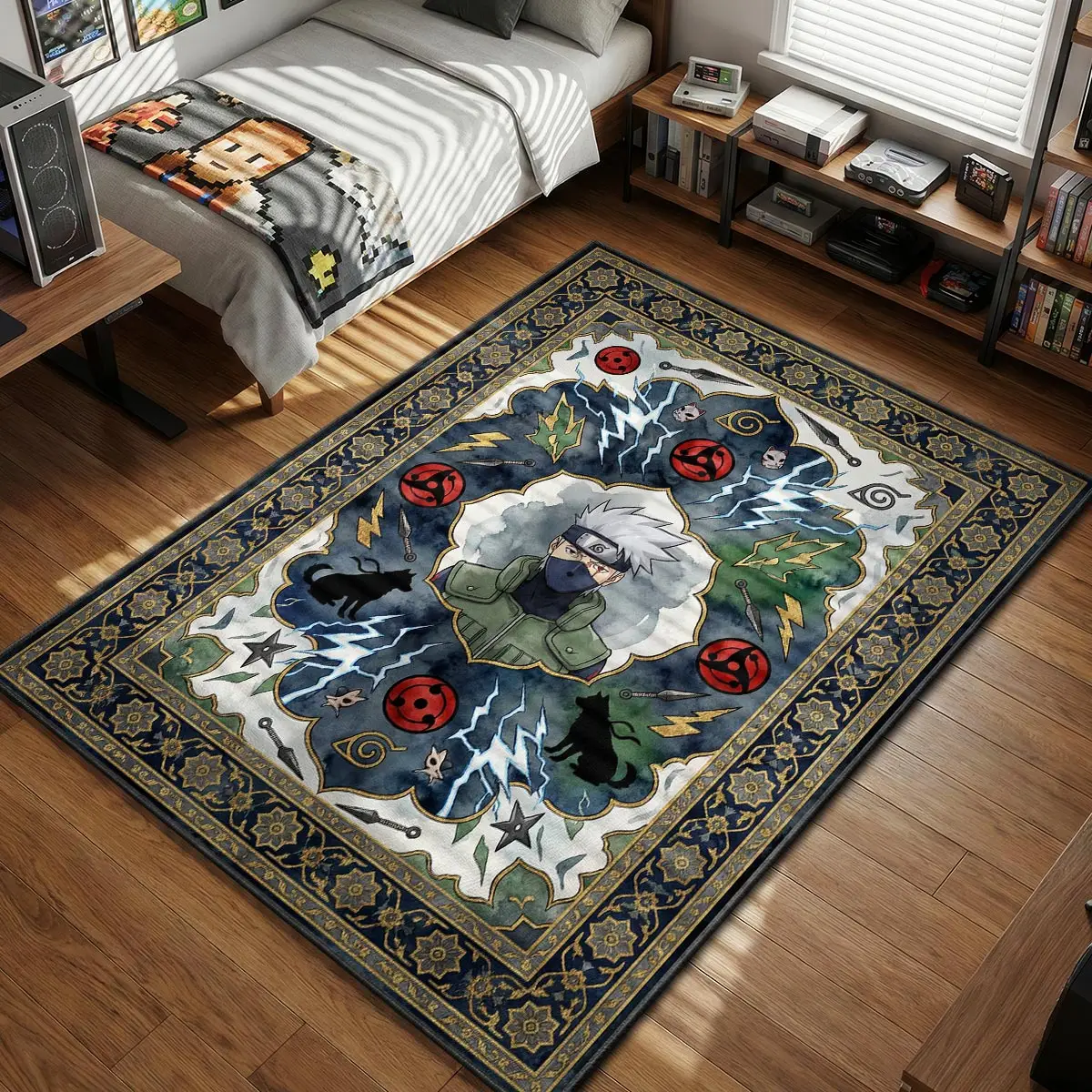 Kakashi Copy Ninja Rug - Naruto Shippuden Chair Mat