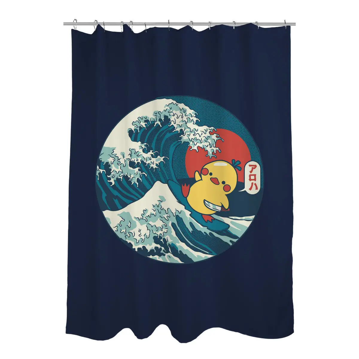 Kanagawa Violence Rubber Duck Shower Curtains