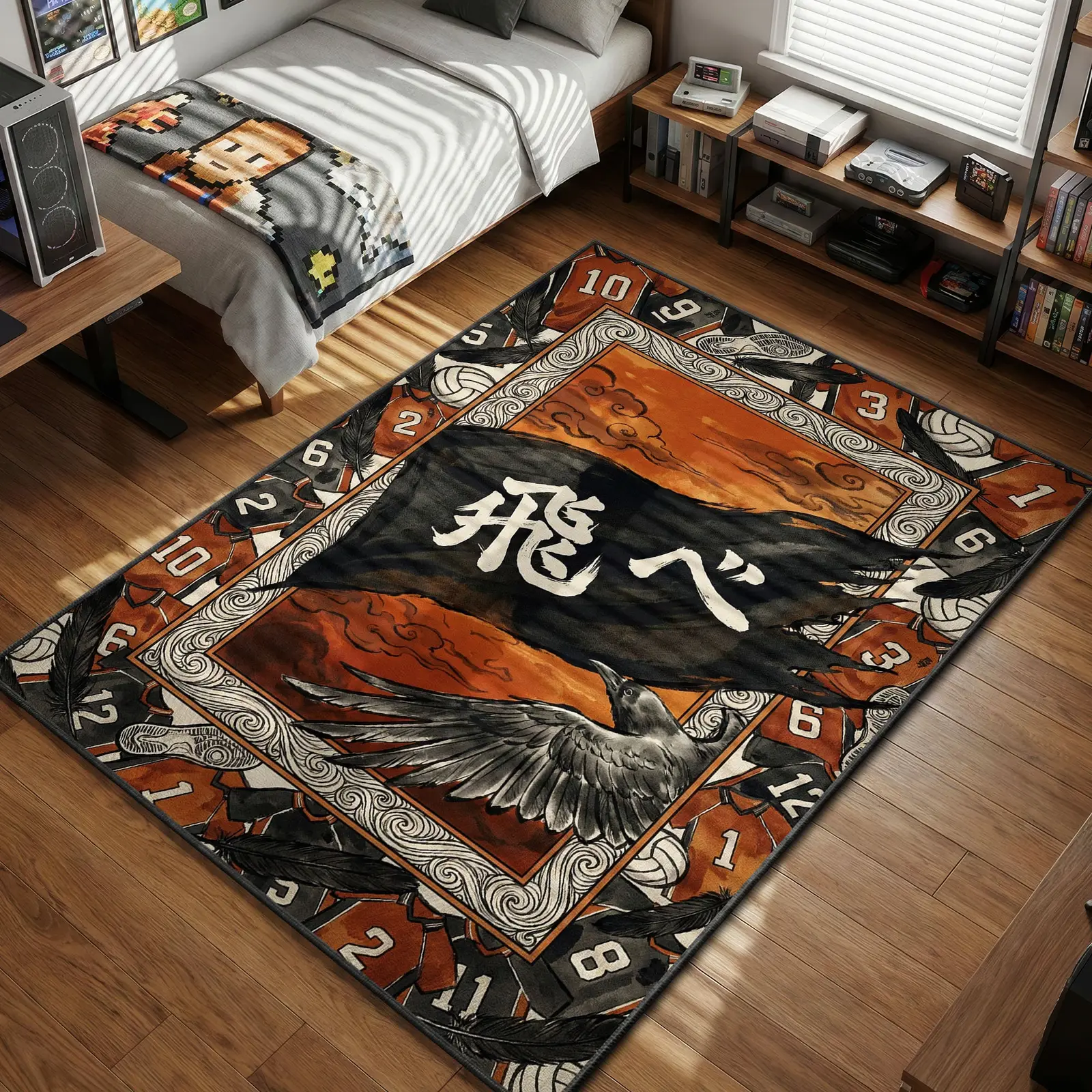 Karasuno Fly High Banner Rug - Haikyuu!! Chair Mat