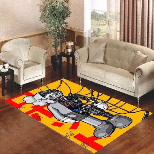 Kaws Yellow Cartoon Area Rug Carpet