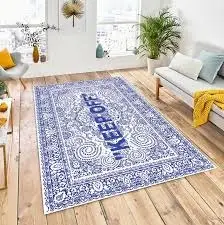 Keep Off Rug Dark Blue Persian Patten Area Rug