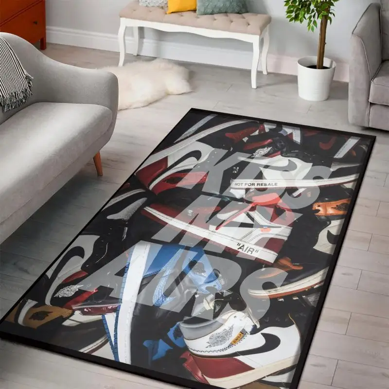 Kiss My Airs Sneaker Rug Home Decor