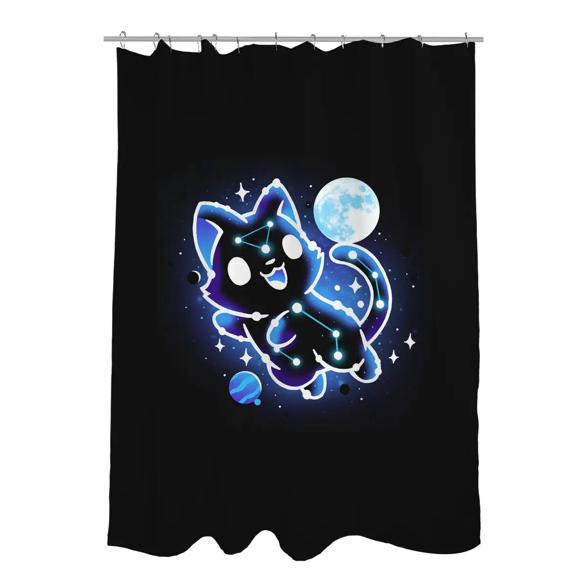 Kitten Galaxy Shower Curtains
