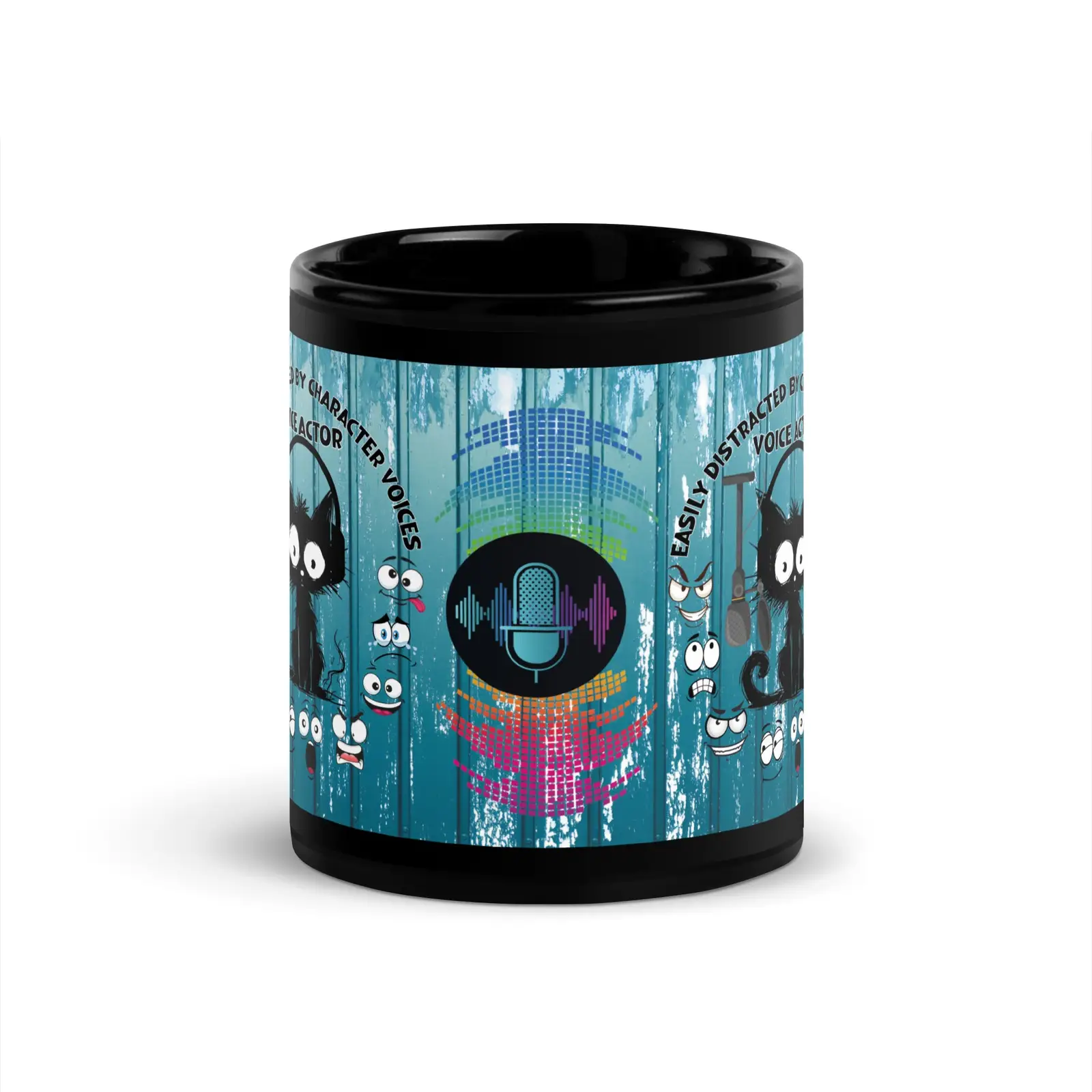 Kitty Fun: Easily Distracted By Voices: Voice Actor: Classic Ceramic Black Glossy Mug