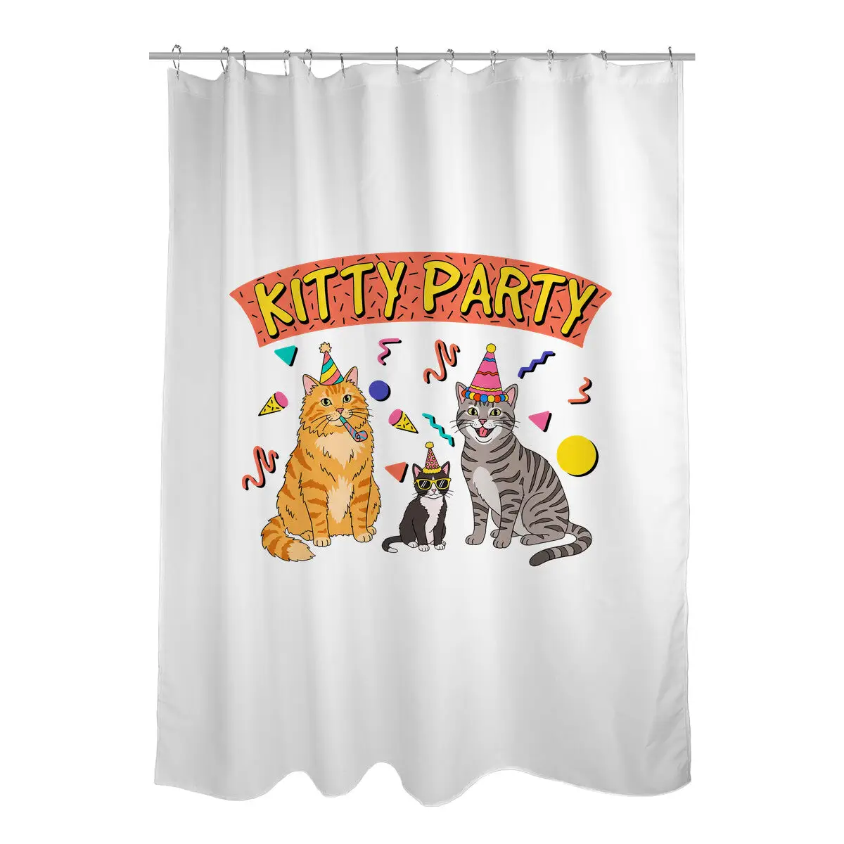 Kitty Party 90s Shower Curtains