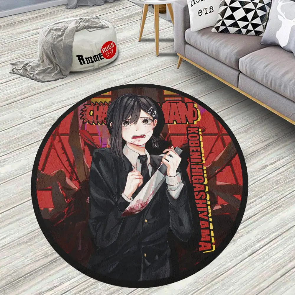 Kobeni Higashiyama Round Rug Custom Chainsaw Man
