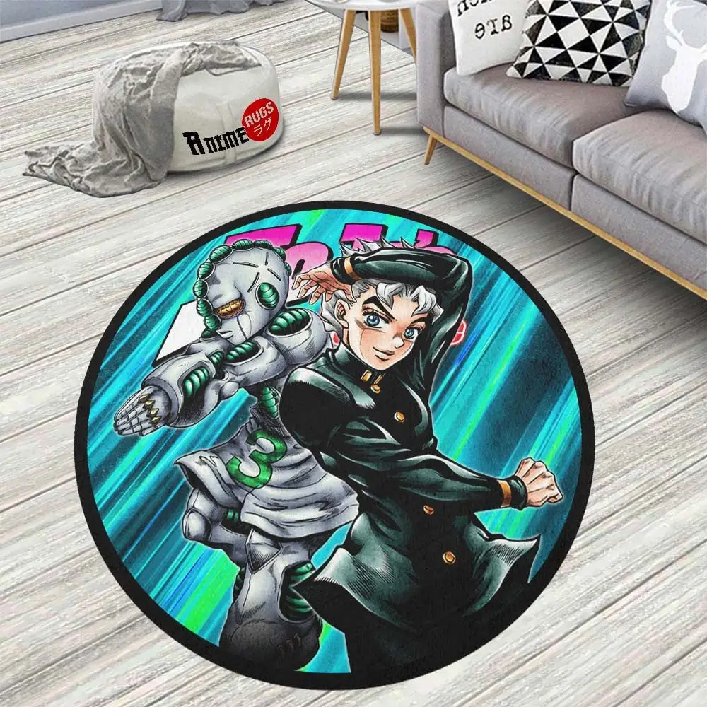 Koichi Hirose Round Rug Custom Jojo's Bizarre Adventure