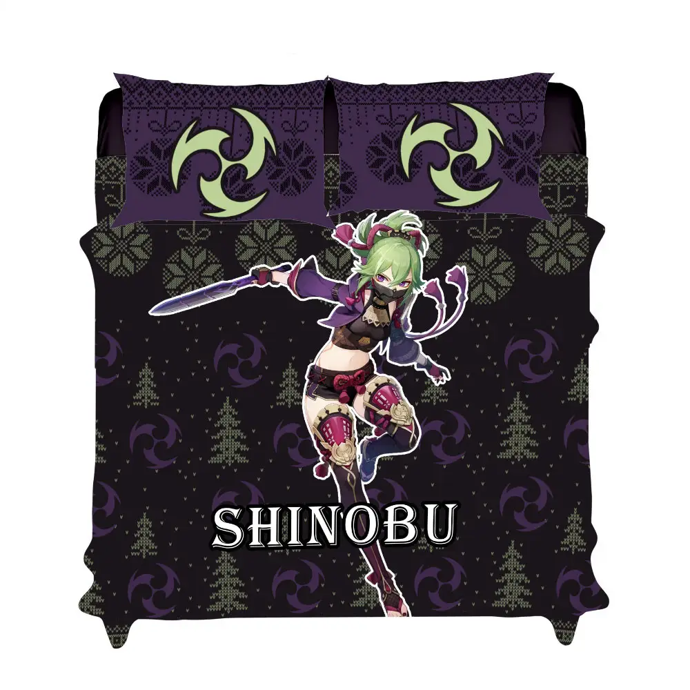 Kuki Shinobu Xmas Bedding Set Bed Room Home Decor For Anime Fans