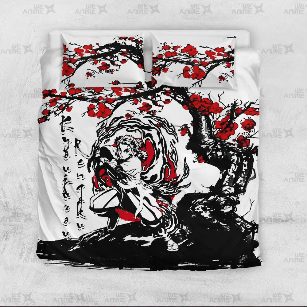 Kyoujurou Rengoku Japanese Custom Bedding Set Anime Room