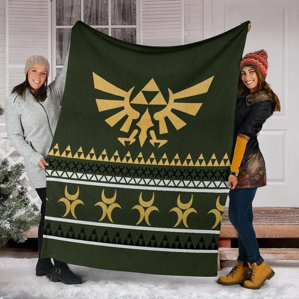Legend Of Zelda Sign Ugly Christmas Custom Blanket Home Decor