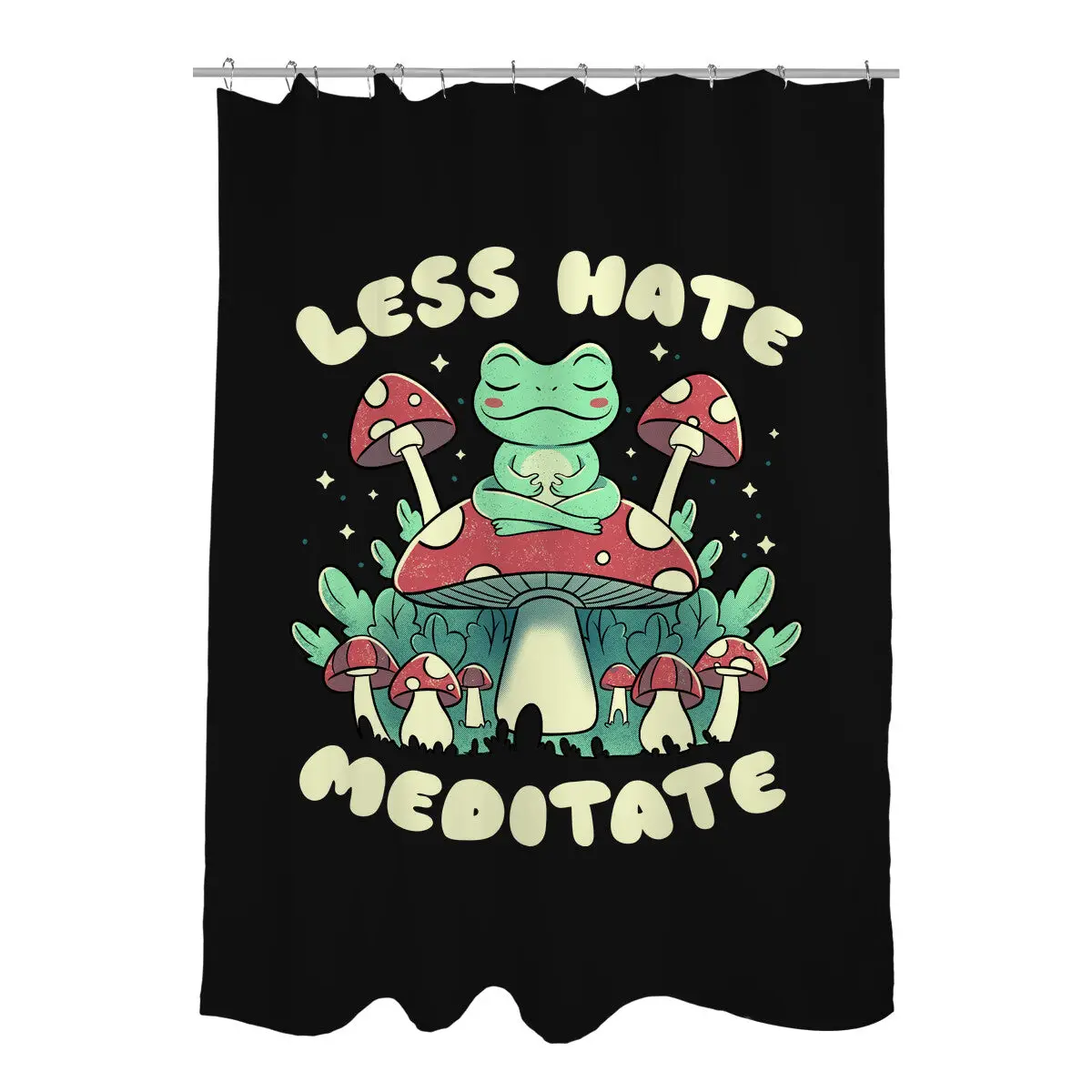 Less Hate Meditate Shower Curtains