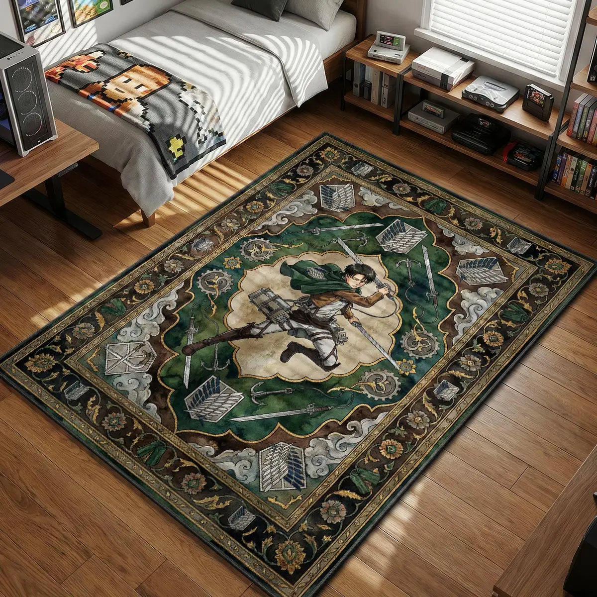 Levi Ackerman Action Rug - Attack on Titan Chair Mat