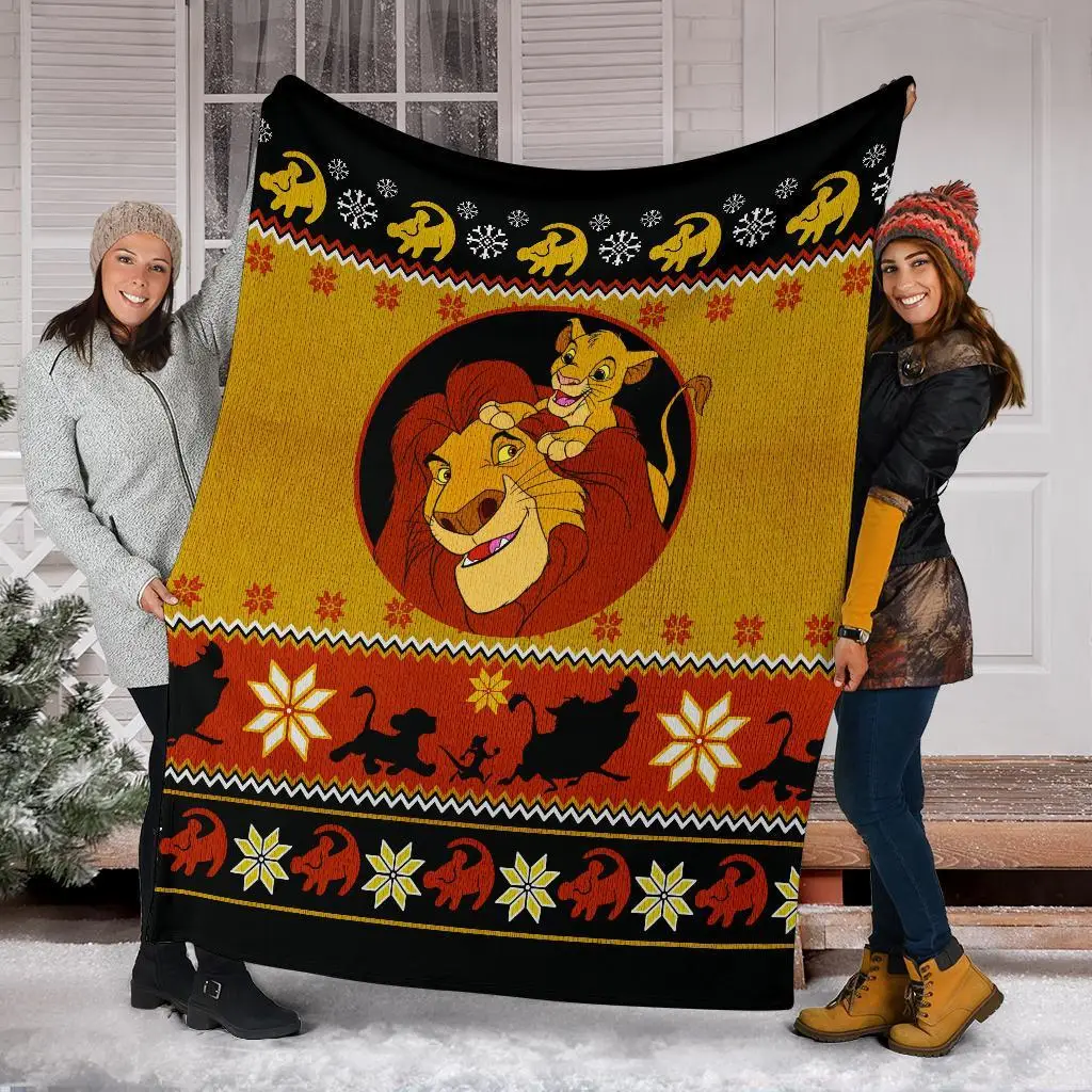 Lion King Ugly Christmas Custom Blanket Home Decor