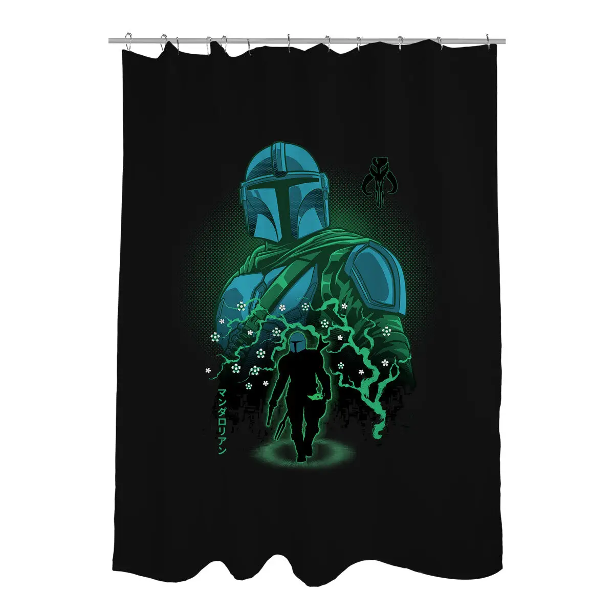 Lone Hunter Shadowwork Shower Curtains