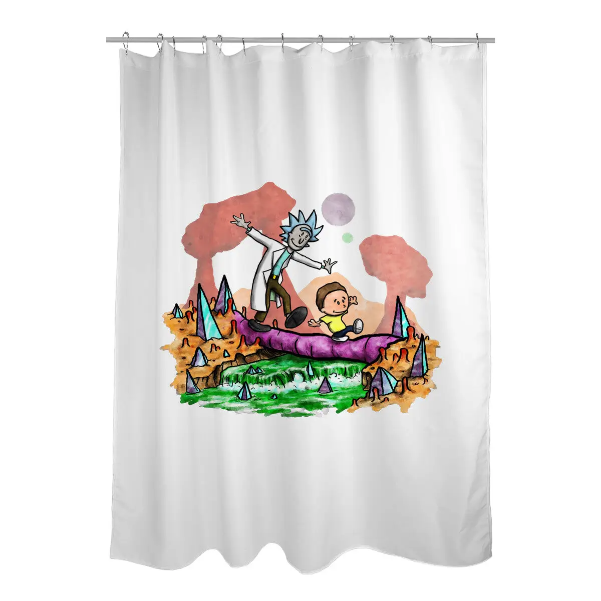 Look Morty! Shower Curtains