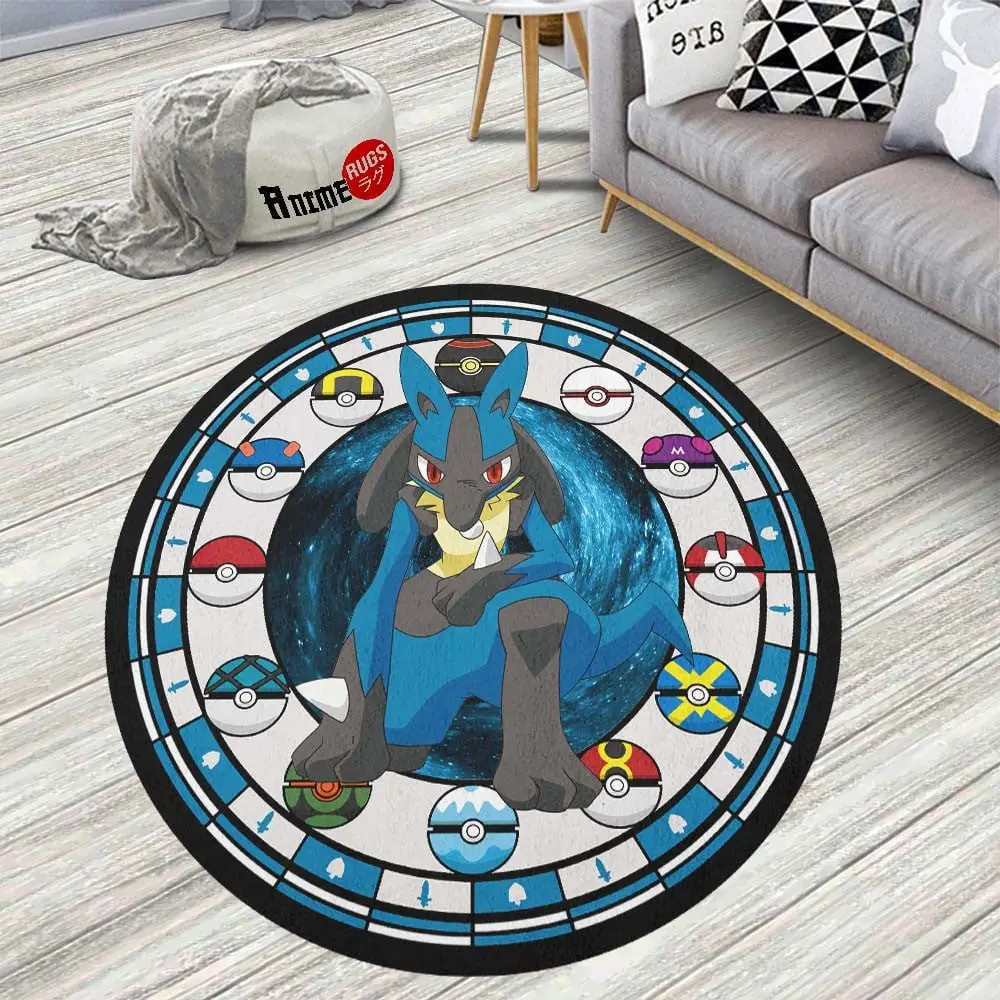 Lucario Round Rug Custom Anime Room Mats