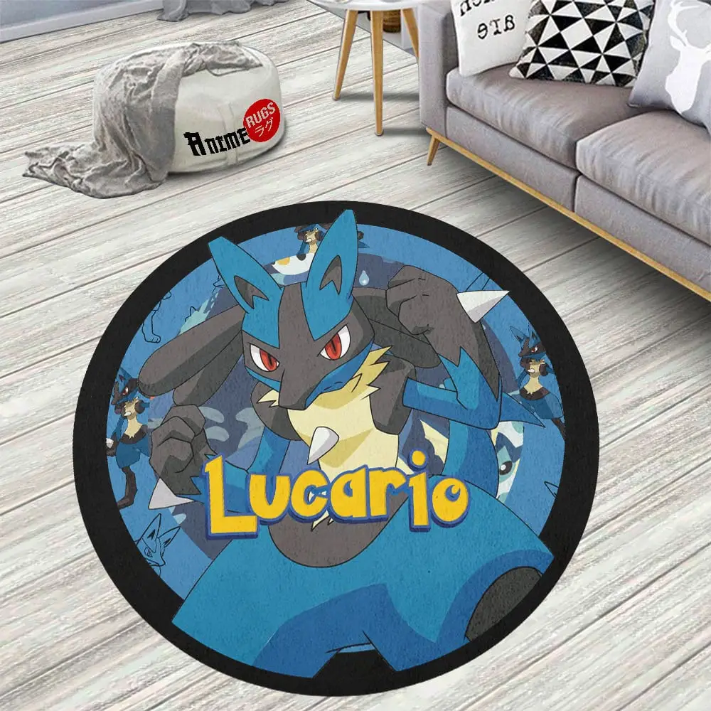 Lucario Skid-Proof Round Rug