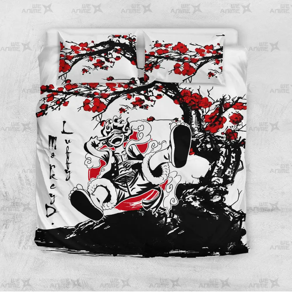 Luffy Nika Gear 5 Bedding Set Japanese Style
