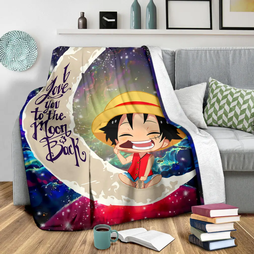 Luffy One Piece Love You To The Moon Galaxy Blanket