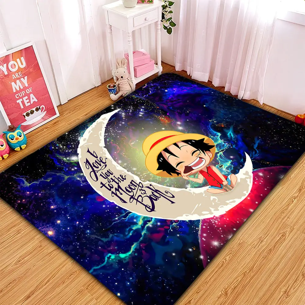 Luffy One Piece Love You To The Moon Galaxy Rectangular Area Rug
