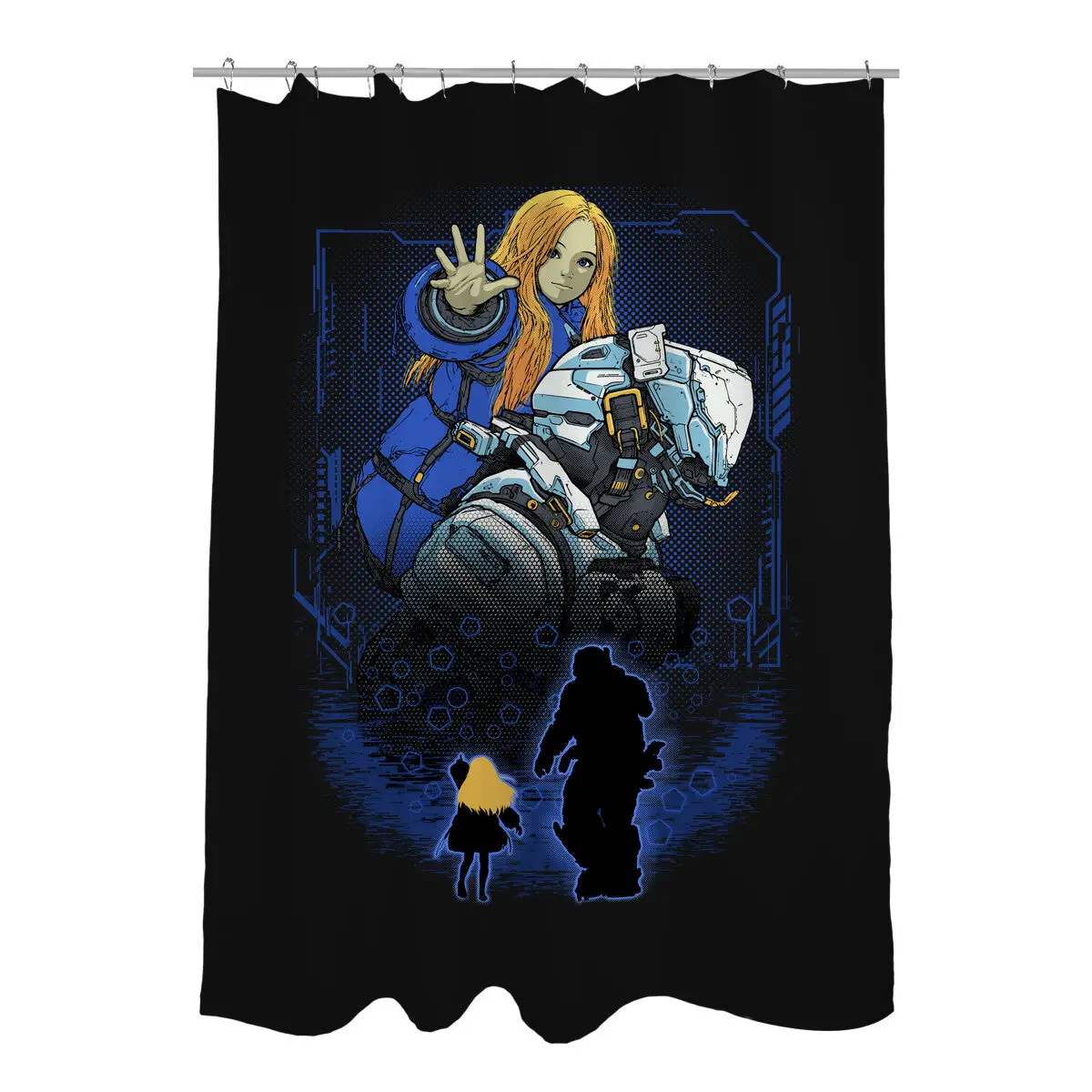 Lunar Survivor Shadowwork Shower Curtains