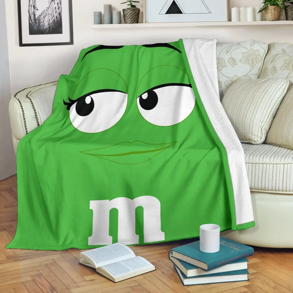 M&M Chocolate Green Blanket