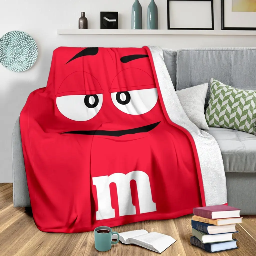 M&M Chocolate Red Blanket