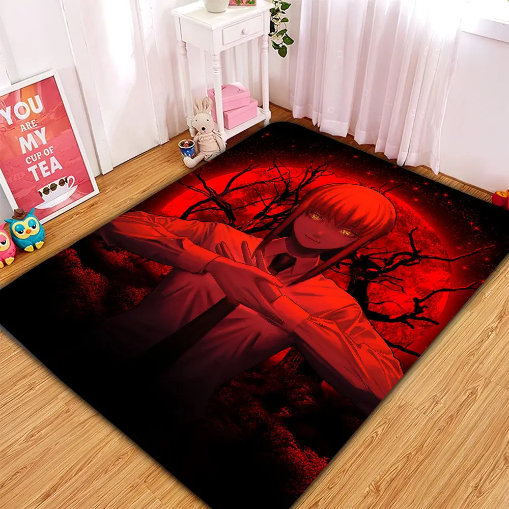 Makima Chainsaw Man Anime Moonlight Rectangular Area Rug