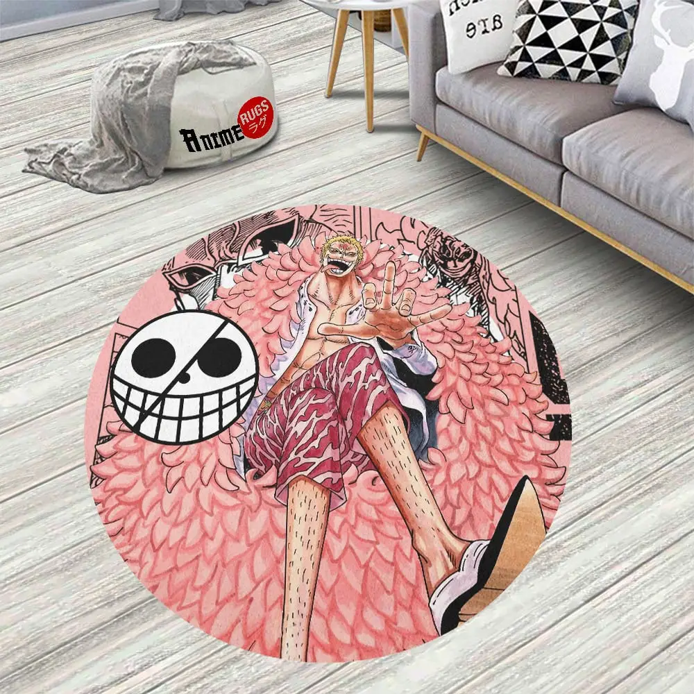 Manga Donquixote Doflamingo Round Rug Custom Circle Carpet