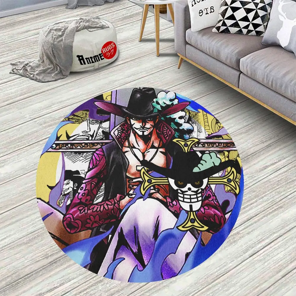 Manga Dracule Mihawk Round Rug Custom Circle Carpet