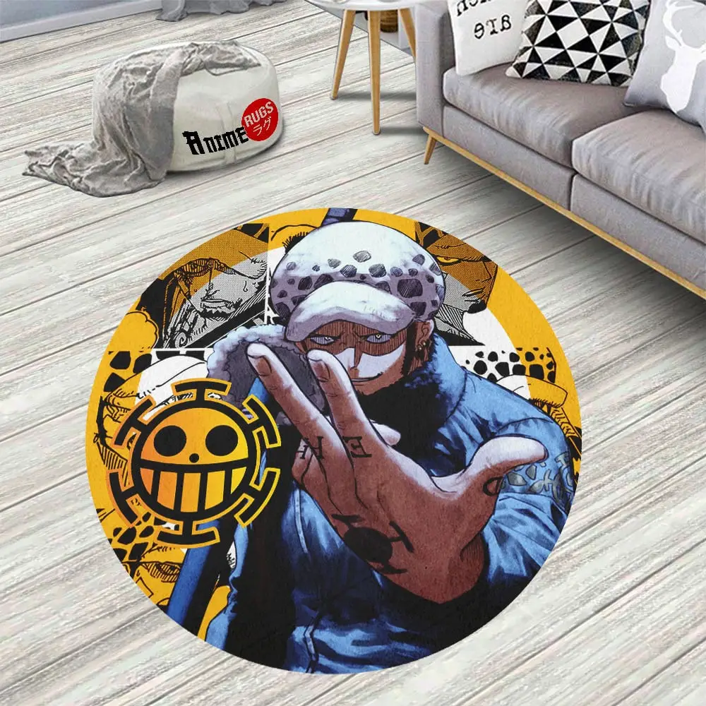 Manga Trafalgar D Law Round Rug Custom Circle Carpet