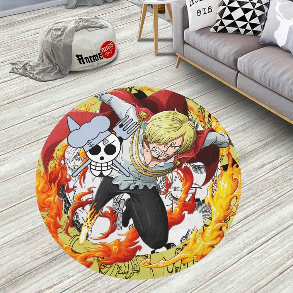 Manga Vinsmoke Sanji Round Rug Custom Circle Carpet
