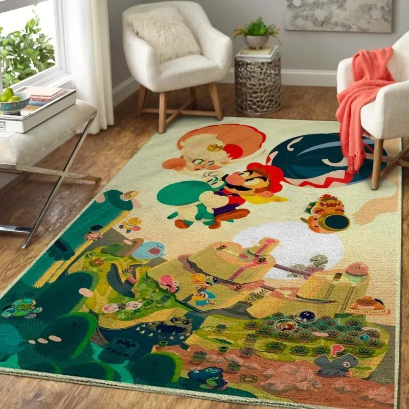 Mario Gaming Area Rug Carpet For Living Room