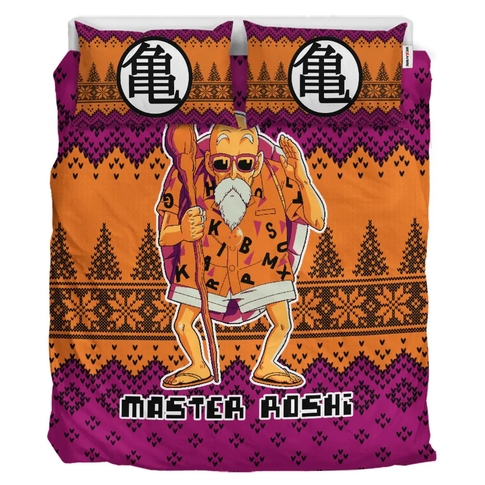 Master Roshi Xmas Polyester Duvet Cover Set